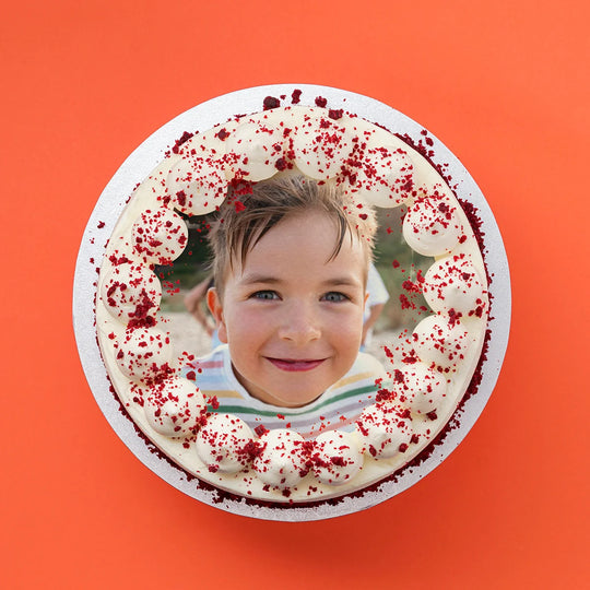 Red Velvet Custom Photo Cake. Next day Melbourne delivery and pick up available. 