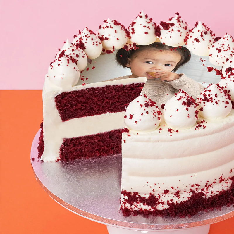 Red Velvet Cake with edible image printed Melbourne