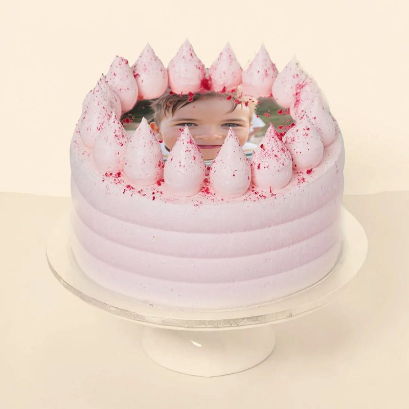 Raspberry White Chocolate Photo Cake