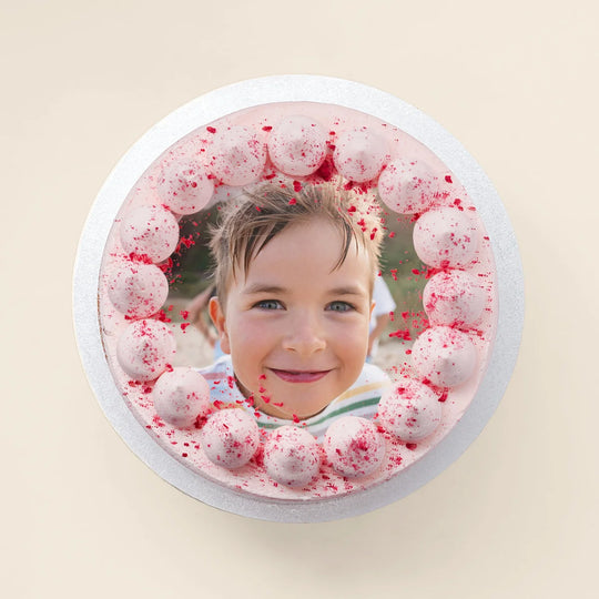 Raspberry White Chocolate Photo Cake