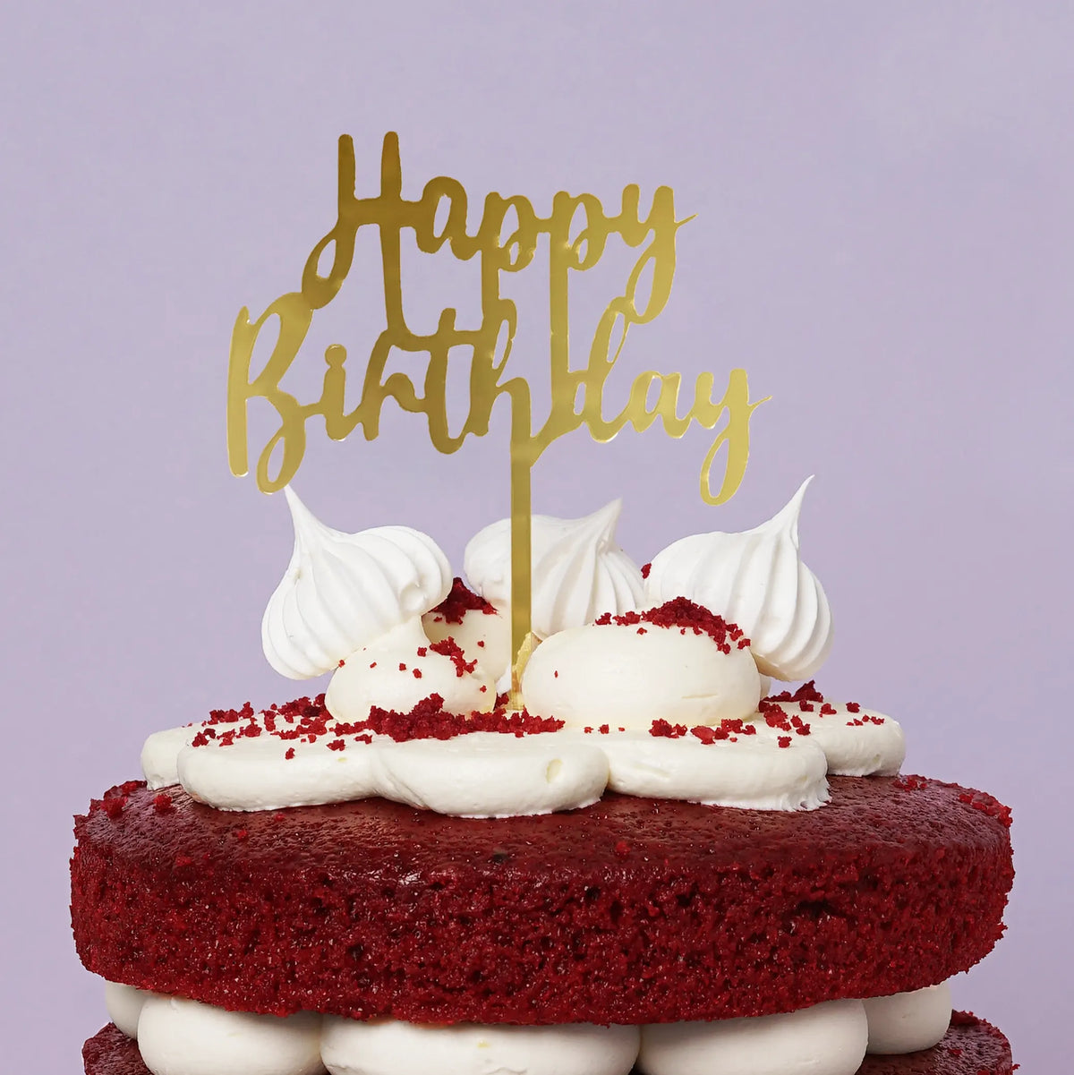 Happy Birthday Gold Acrylic Cake Topper -  Cupcake Central