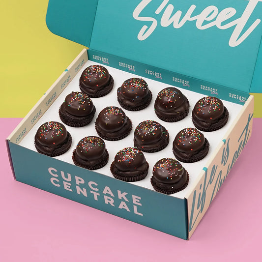 12 Chocolate Vegan (V+GF+LFM) Cupcake Gift Box