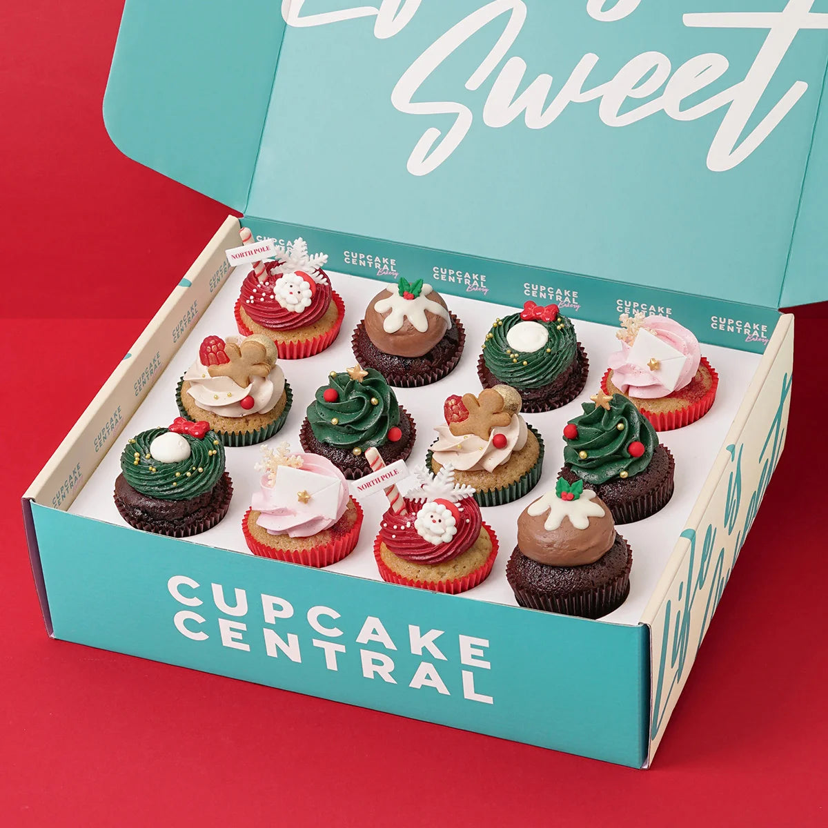 12 Christmas Cupcakes Gift Box -  Cupcake Central