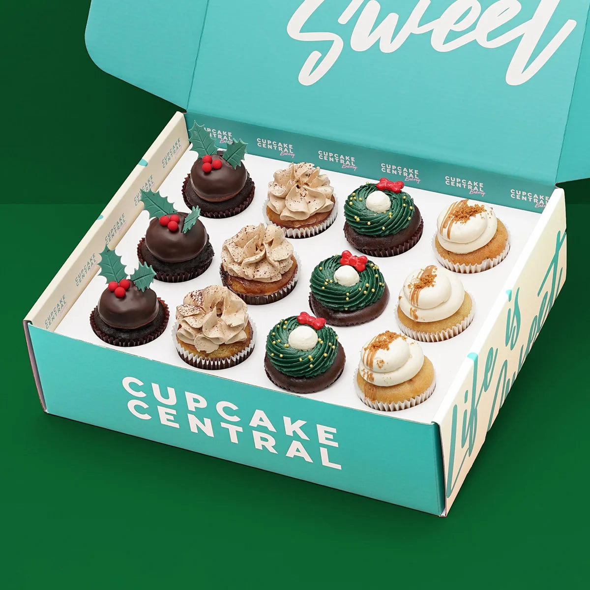 12 Christmas Cupcakes Gift Box (VEGAN) -  Cupcake Central