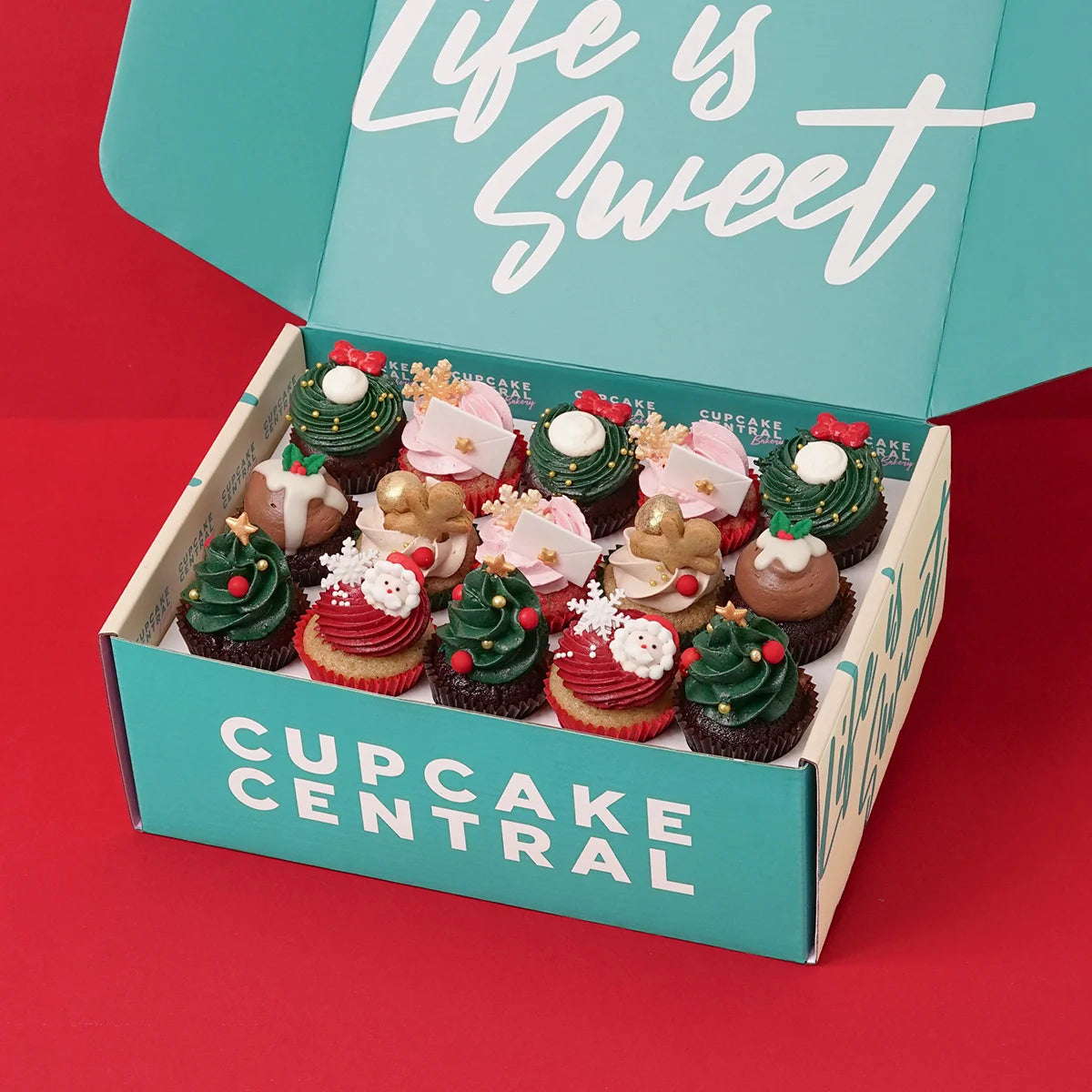 15 Christmas Mini Cupcakes Gift Box -  Cupcake Central