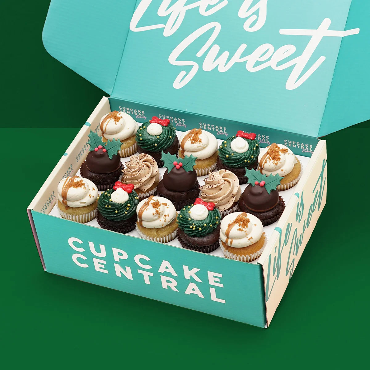 15 Christmas Mini Cupcakes Gift Box (VEGAN) -  Cupcake Central