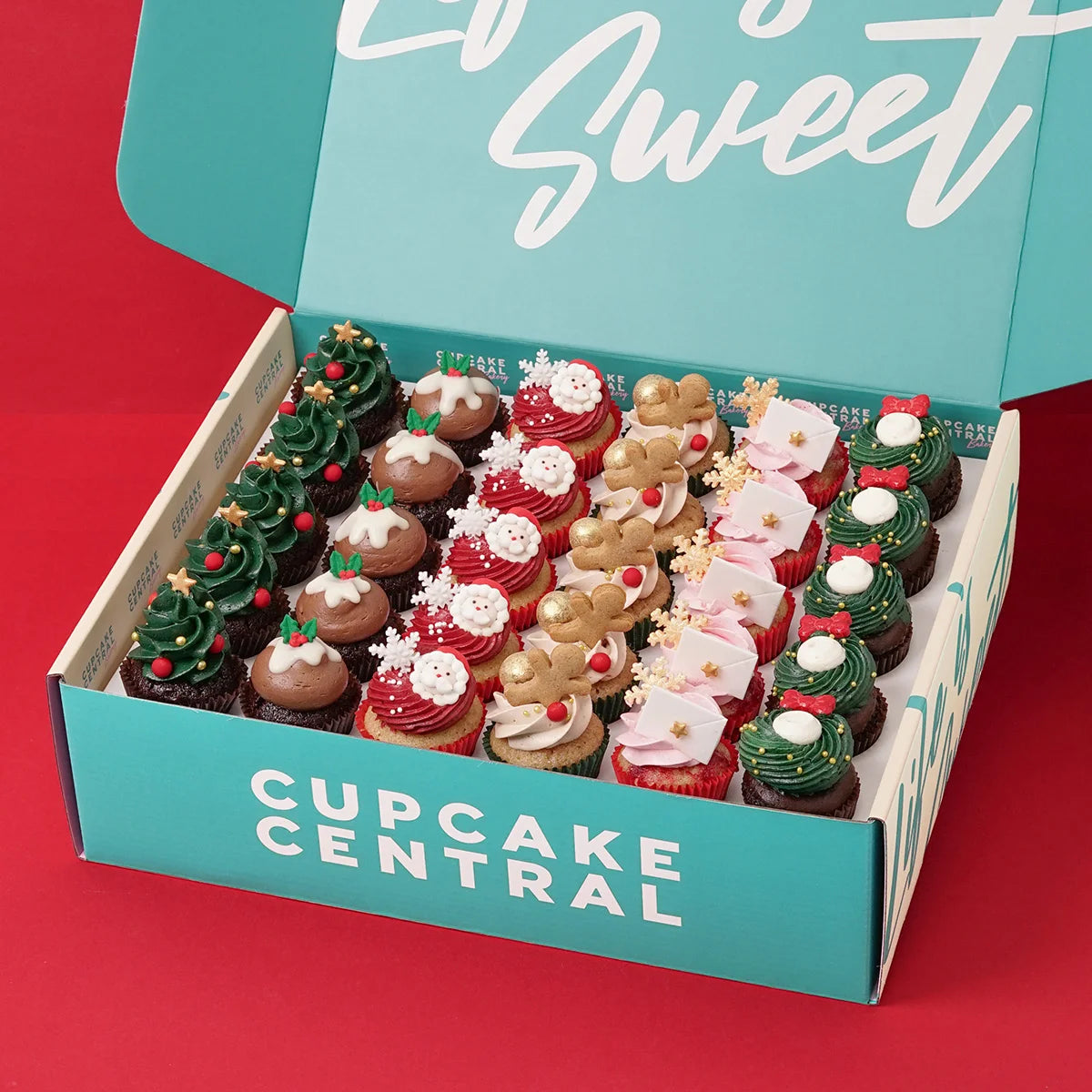 30 Christmas Mini Cupcakes Gift Box -  Cupcake Central