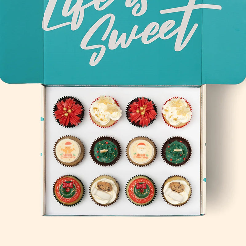 12 Christmas Cupcakes Gift Box