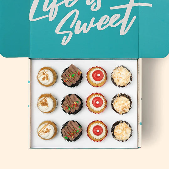 12 Christmas Cupcakes Gift Box - (V)