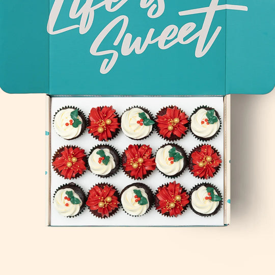 15 Christmas Mini Cupcakes Gift Box (GF)