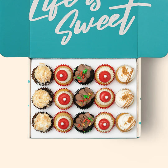 15 Christmas Mini Cupcakes Gift Box (VEGAN)