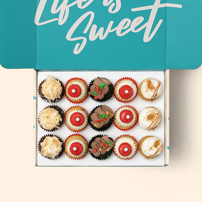 15 Christmas Mini Cupcakes Gift Box (VEGAN)