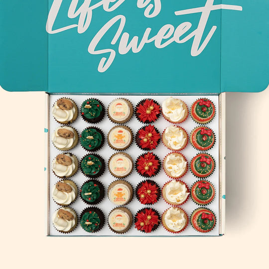 30 Christmas Mini Cupcakes Gift Box