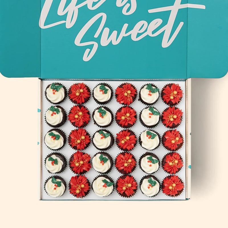 30 Christmas Mini Cupcakes Gift Box - (GF)