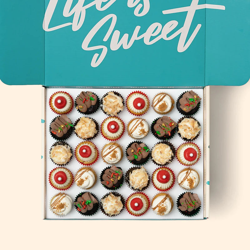 30 Christmas Mini Cupcakes Gift Box - (V)