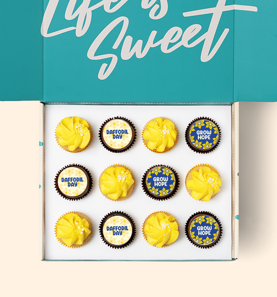 12 Daffodil Day Cupcake Gift Box