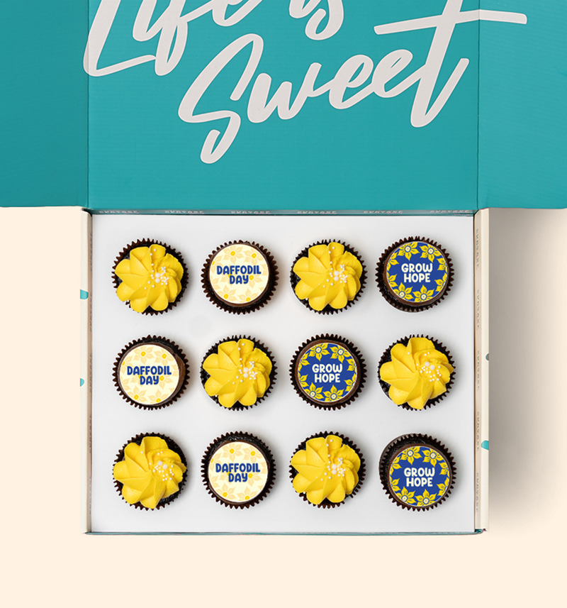 12 Daffodil Day Cupcake Gift Box - (GF)