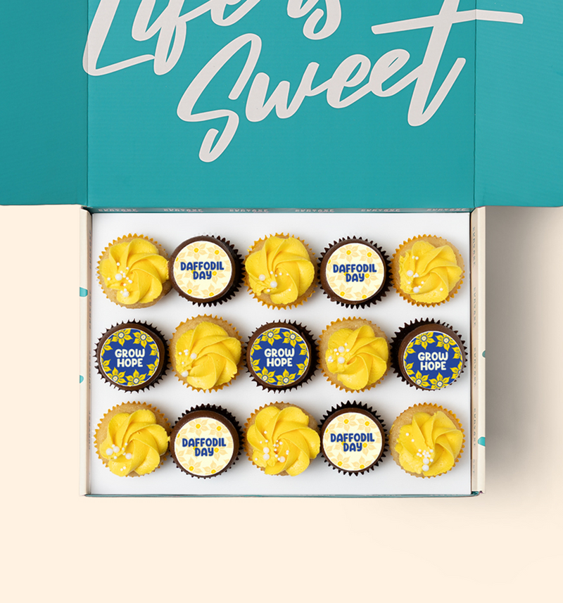 15 Daffodil Day Mini Cupcake Gift Box