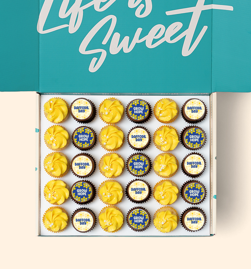 30 Daffodil Day Mini Cupcake Gift Box