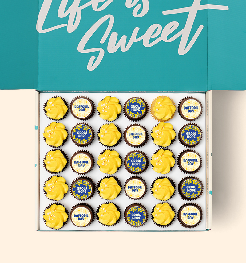 30 Daffodil Day Mini Cupcake Gift Box - (GF)