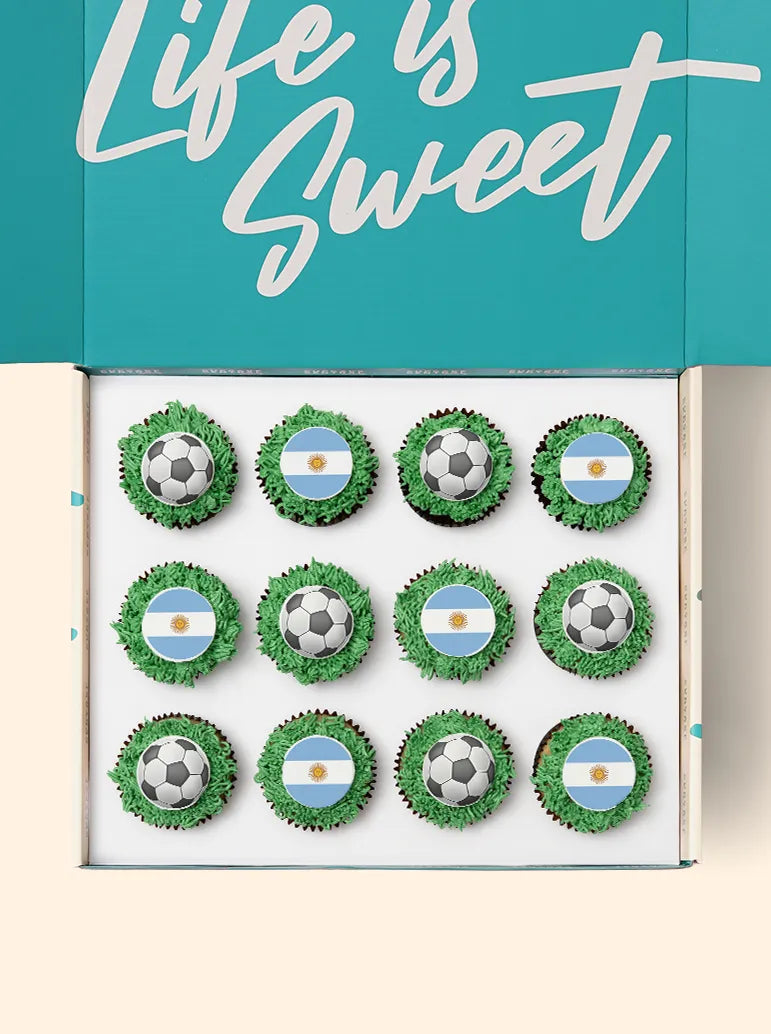 12 Argentina World Cup Cupcake Gift Box