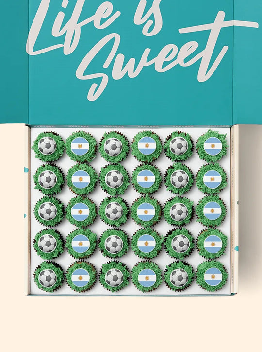 30 Argentina World Cup Mini Cupcake Gift Box