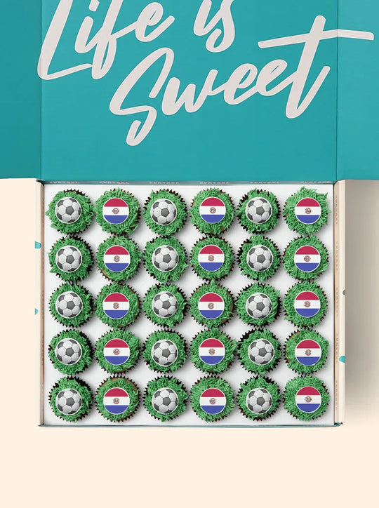30 Paraguay World Cup Mini Cupcake Gift Box