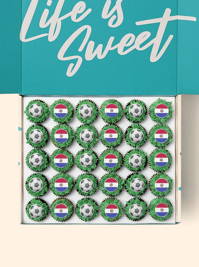 30 Paraguay World Cup Mini Cupcake Gift Box