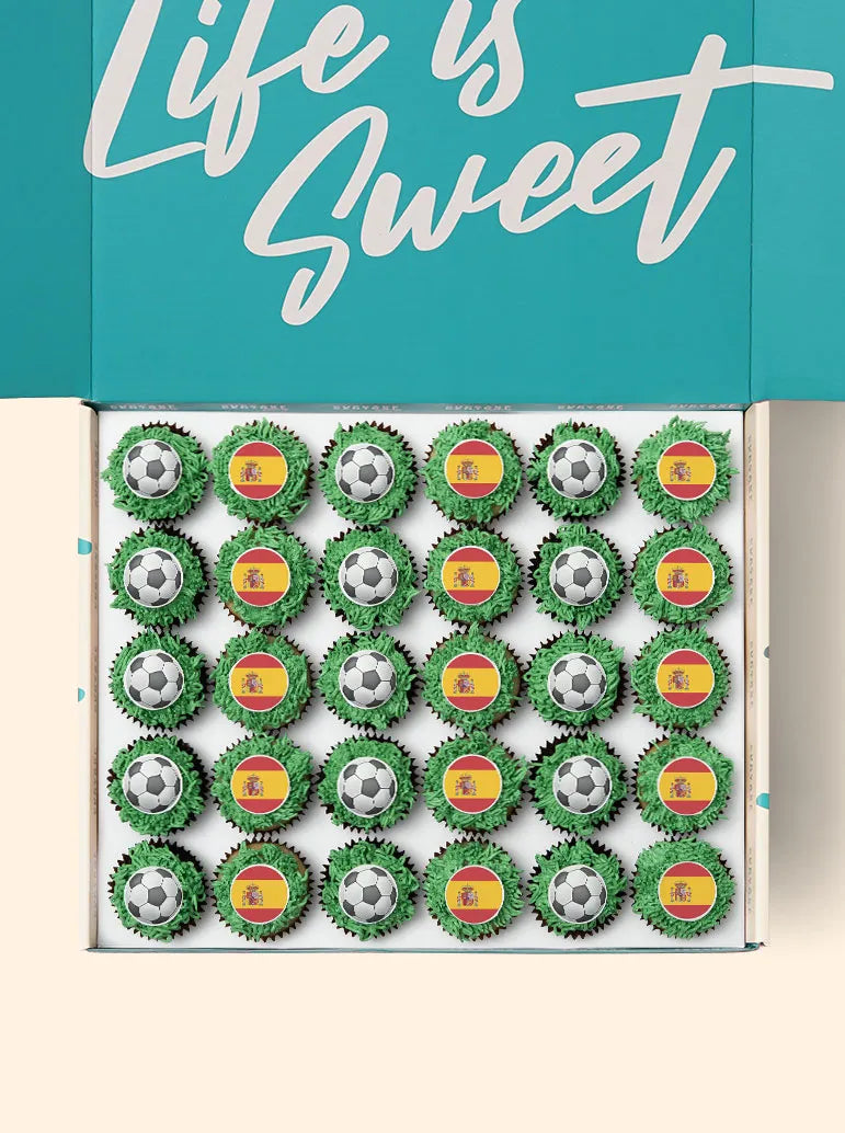 30 Spain World Cup Mini Cupcake Gift Box