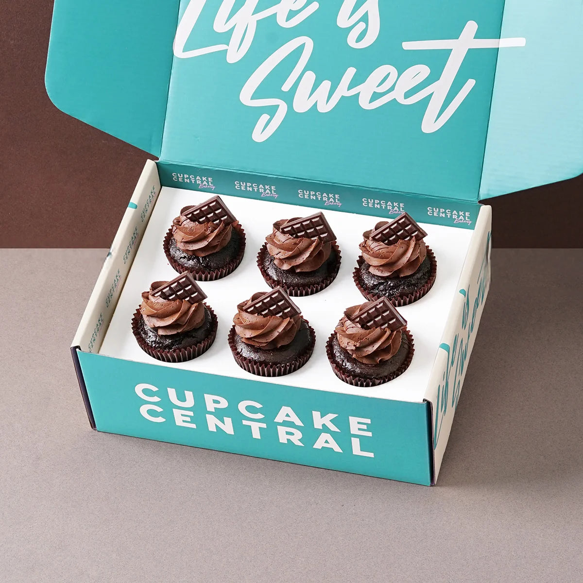 6 Double Chocolate Cupcake Gift Box (GF) -  Cupcake Central