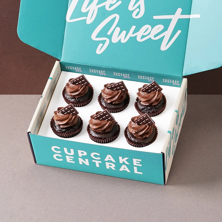 6 Double Chocolate Cupcake Gift Box (GF) -  Cupcake Central
