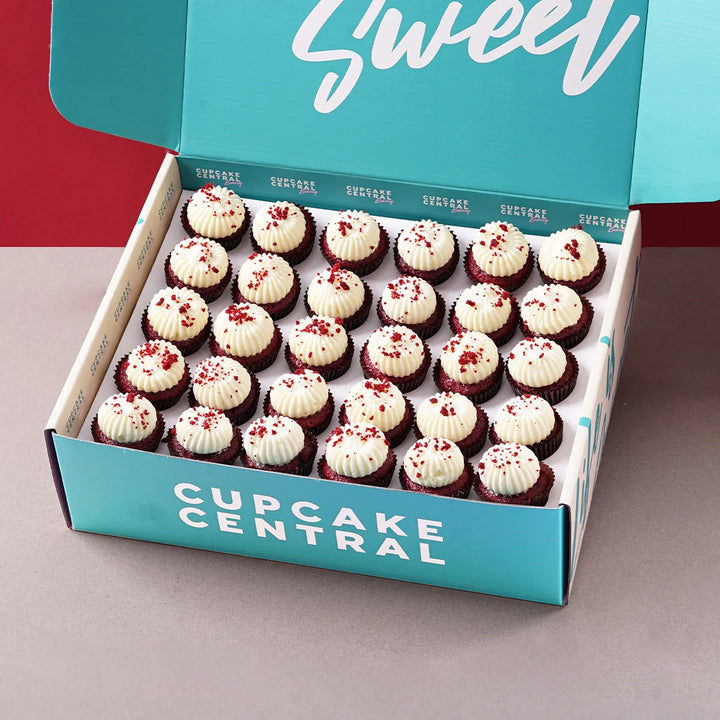 30 Red Velvet Mini Cupcake Gift Box (GF) -  Cupcake Central