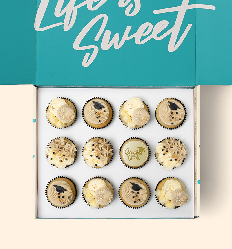 12 Graduation Cupcake Gift Box