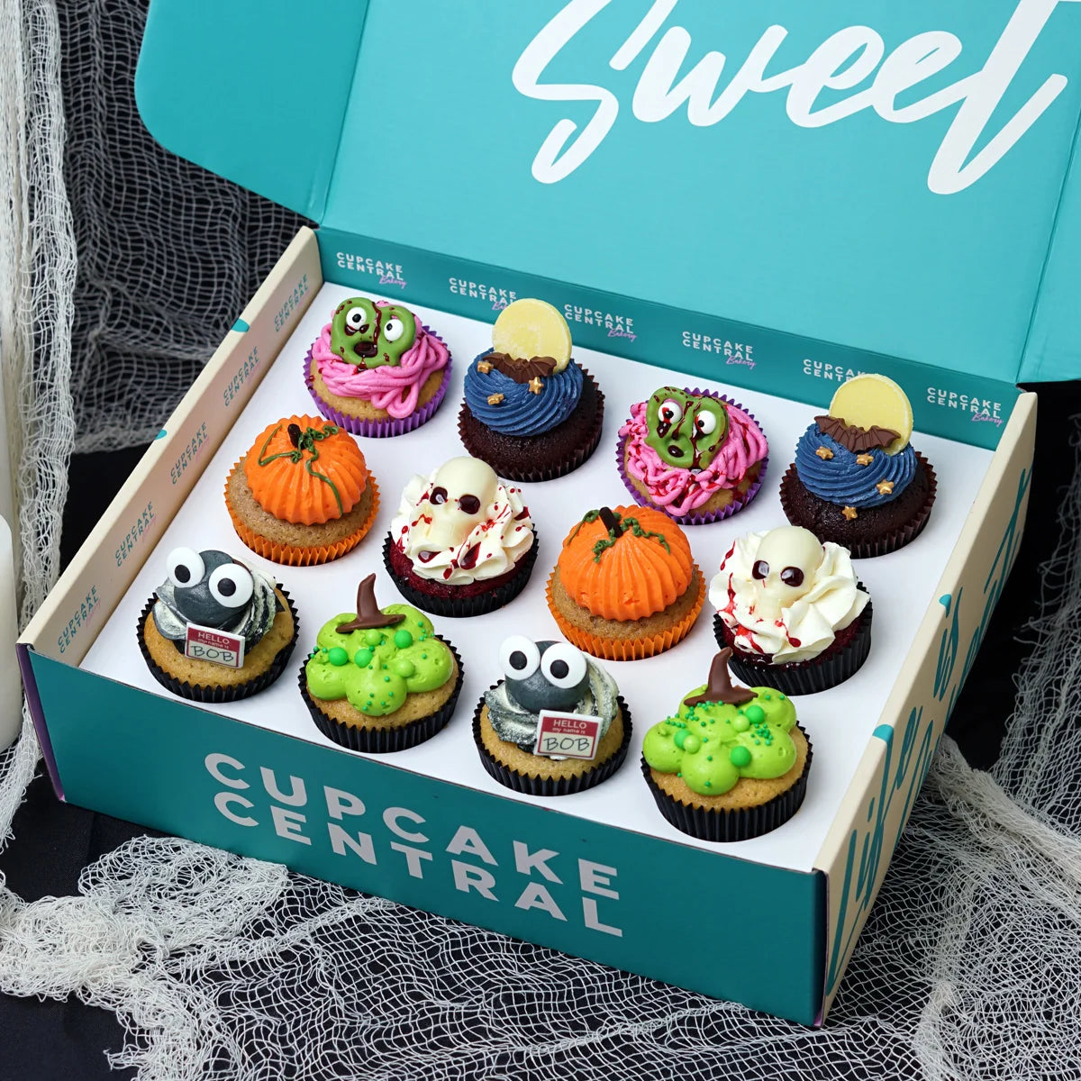 12 Halloween Cupcake Gift Box front