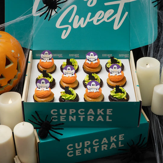 12 Halloween Cupcake Gift Box - (V)