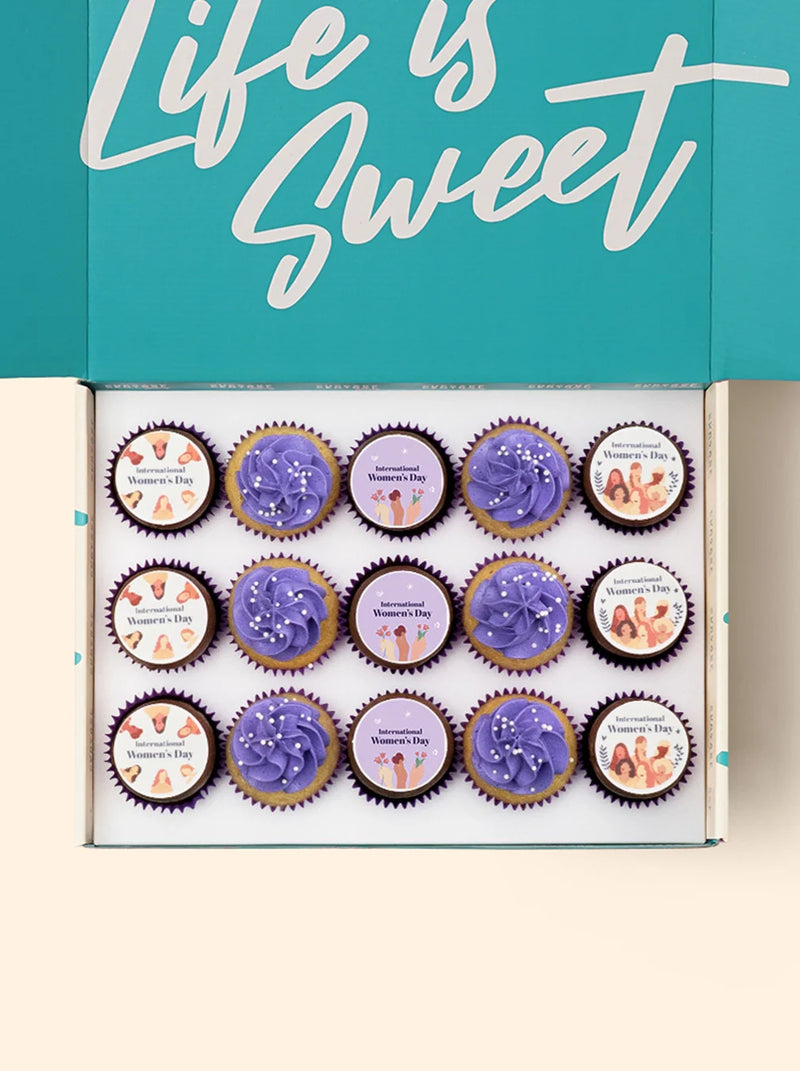 15 International Women's Day Mini Cupcake Gift Box - (VEGAN)