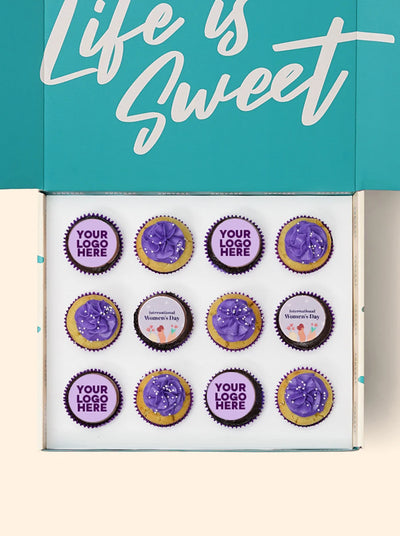 12 International Women's Day Custom Logo Cupcake Gift Box