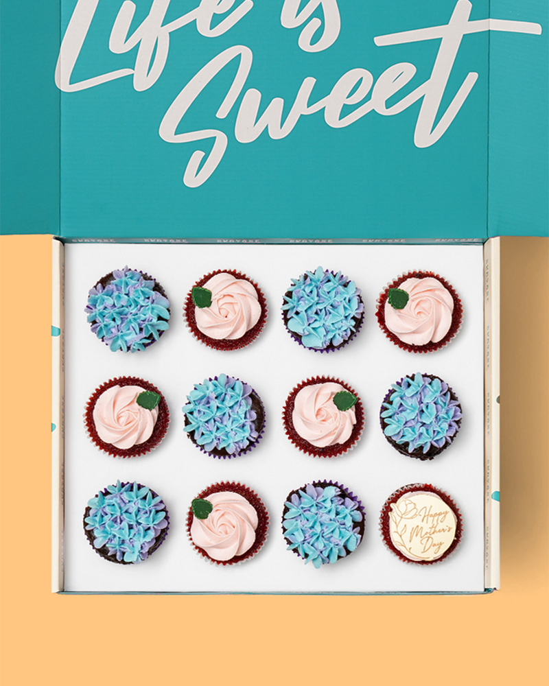 12 Mother's Day Cupcake Gift Box - (GF)