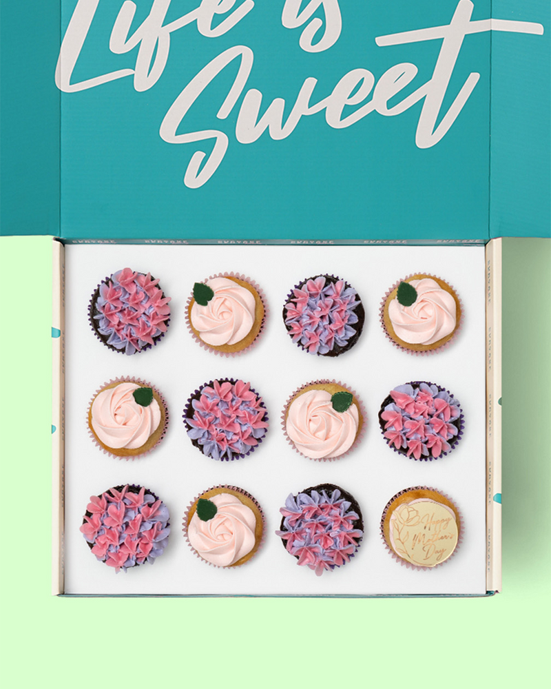 12 Mother's Day Cupcake Gift Box - (V)