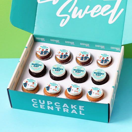 12 Nurses Day Cupcake Gift Box (VEGAN)