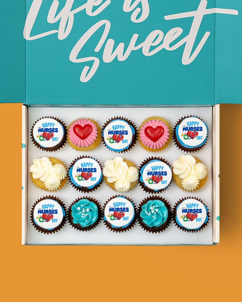International Nurses Day Gluten Free mini cupcakes, perfect for corporate catering and gifts. 