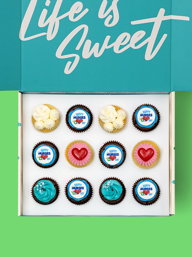 12 Nurses Day Cupcake Gift Box - (V)