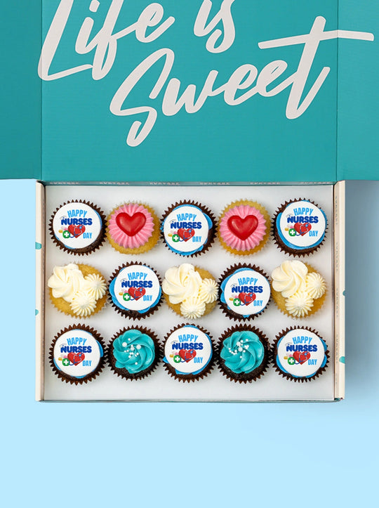International Nurse Day Cupcakes delivered. Nurse Thank you gift and International nurse day catering.