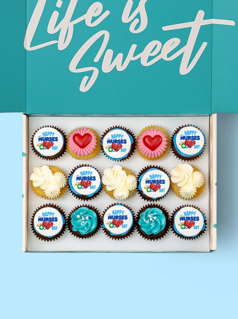 International Nurse Day Cupcakes delivered. Nurse Thank you gift and International nurse day catering.