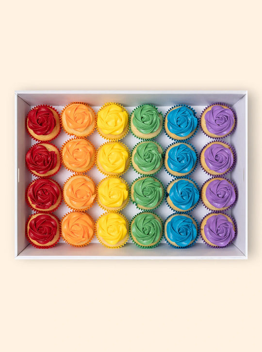 24 Rainbow Cupcake Catering Box