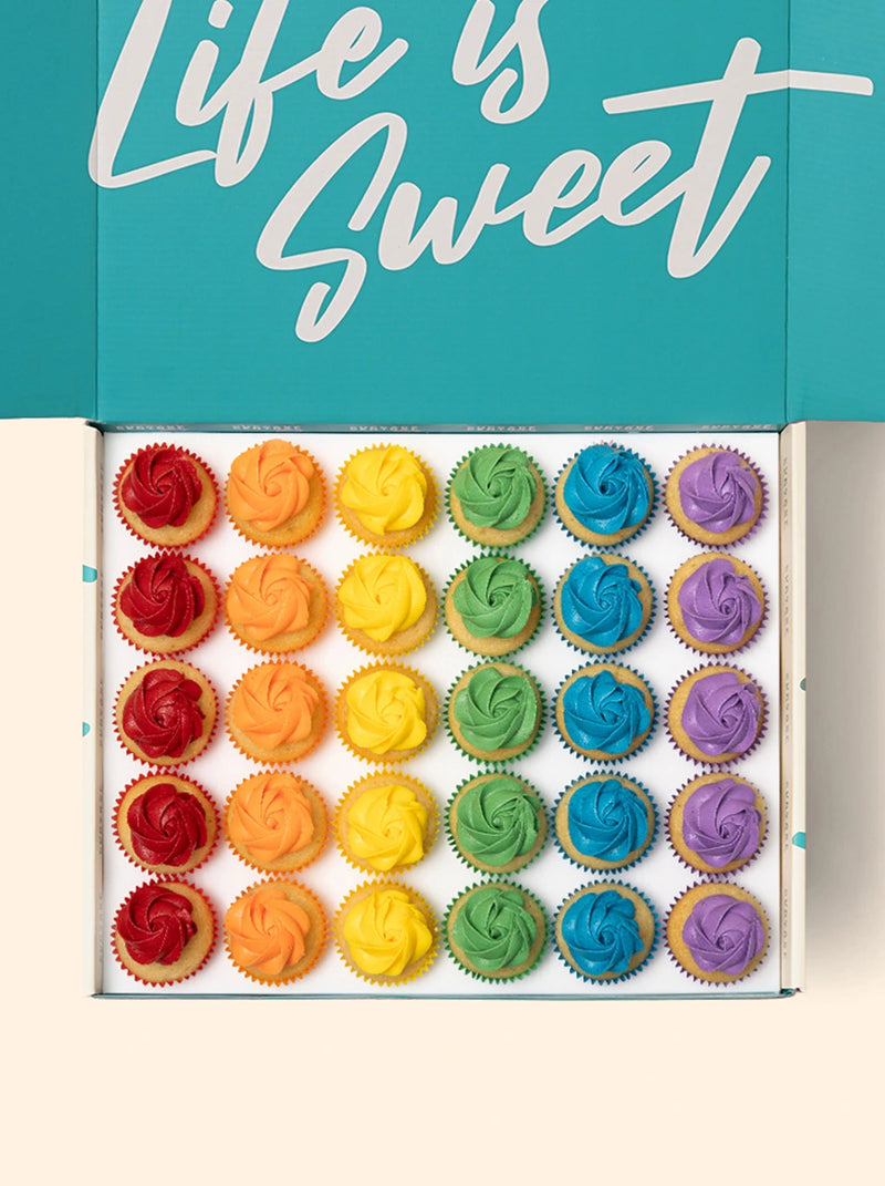 30 Rainbow Mini Cupcake Gift Box