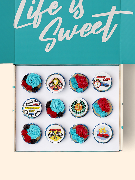 12 Car Cupcake Gift Box