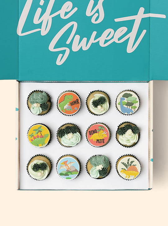 12 Dinosaur Cupcake Gift Box