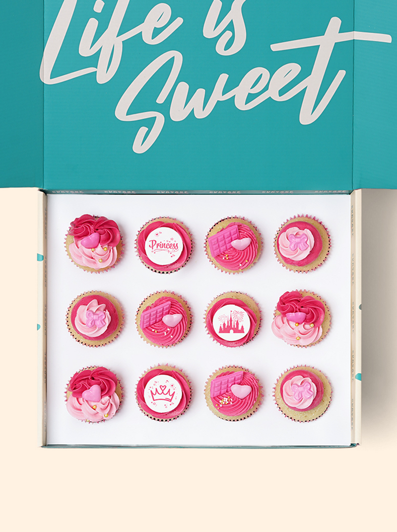 12 Princess Cupcake Gift Box