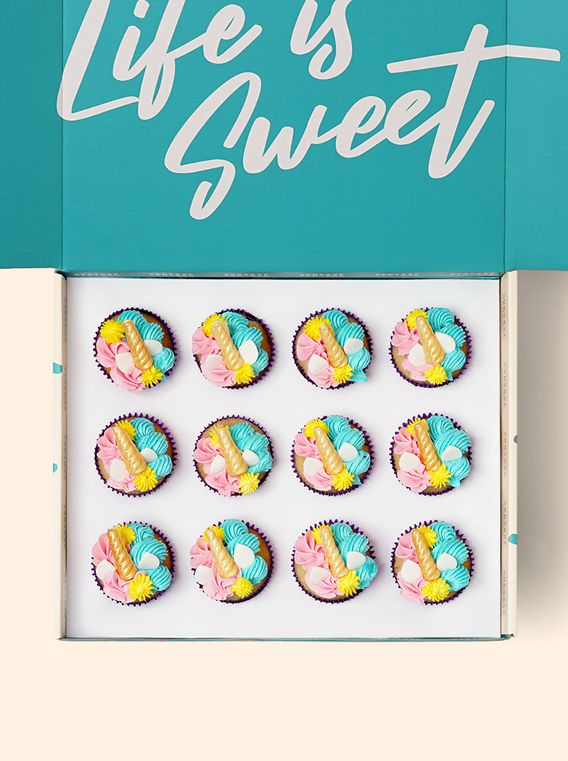 12 Unicorn Cupcake Gift Box